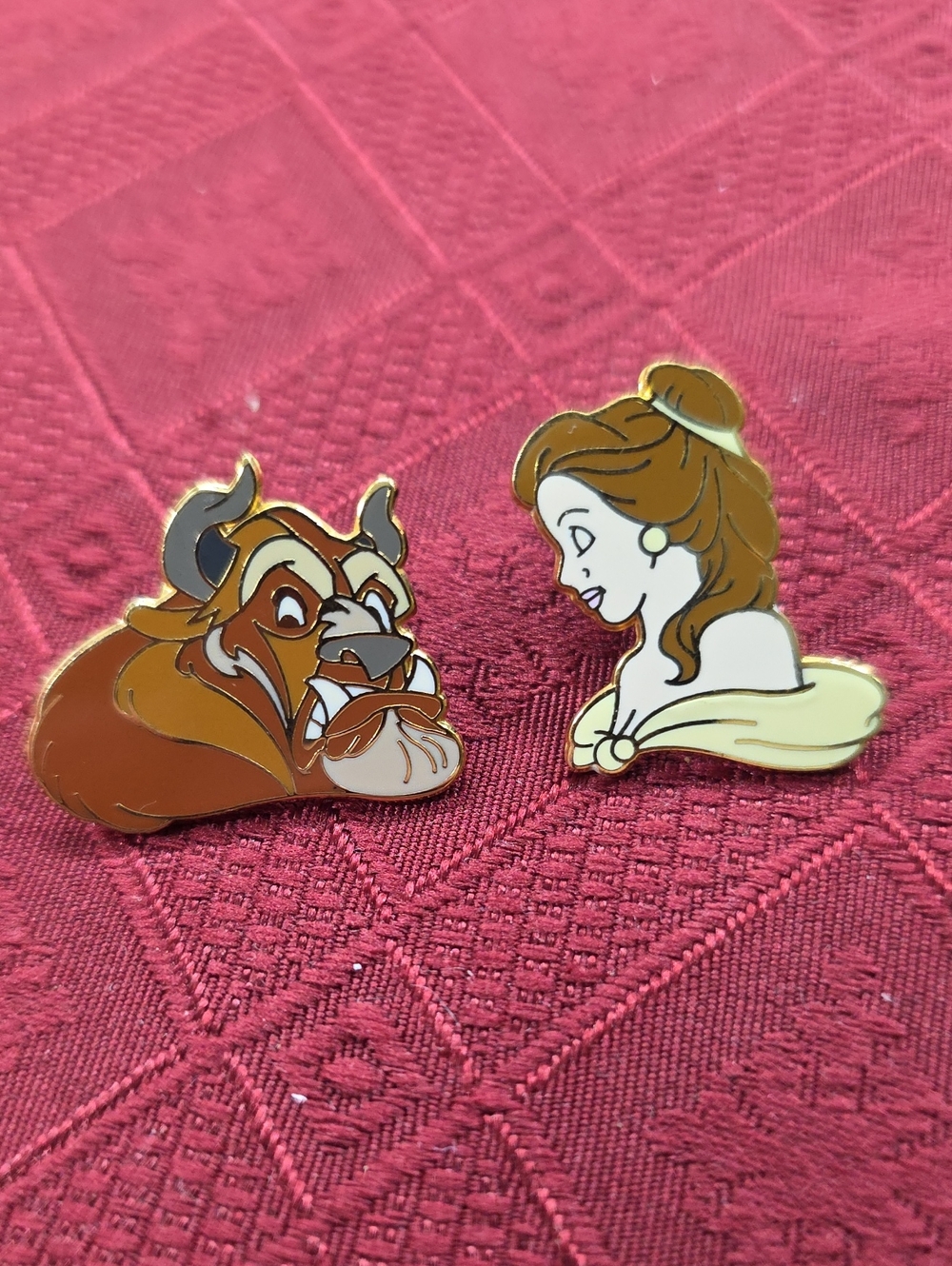 Disney Belle & Beast Enamel Brooch Set - Brown & Cream